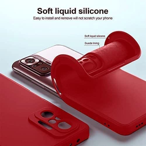 Winble Redmi Note 10 Pro Max / Redmi note 10 pro Back Cover Case Liquid Silicone (Red )