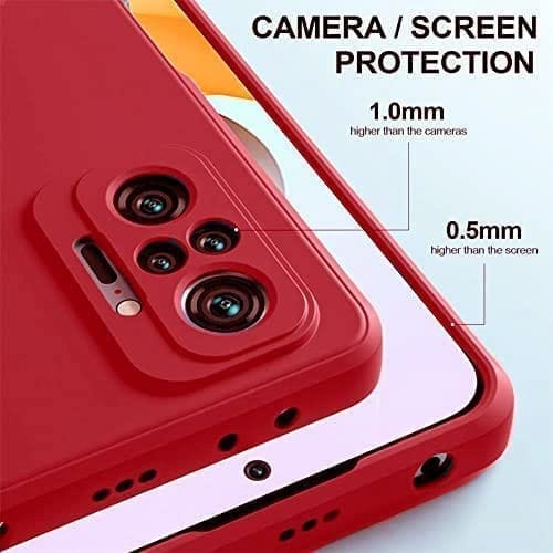Winble Redmi Note 10 Pro Max / Redmi note 10 pro Back Cover Case Liquid Silicone (Red )