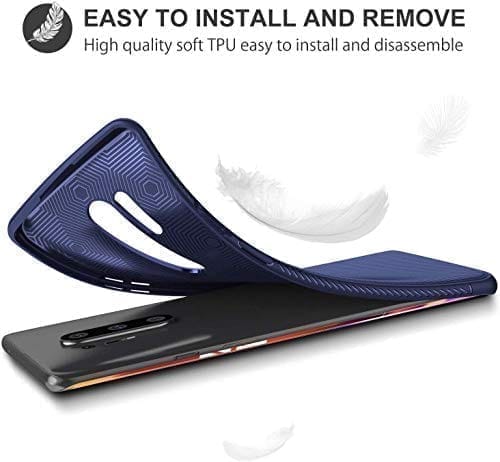 Winble OnePlus 8 Pro Back Cover Case Line Soft Armor (Blue)