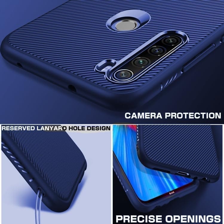 Winble Redmi Note 8 Back Cover Case Line Soft Armor (Blue)