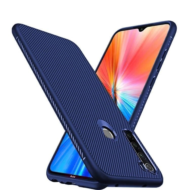 Winble Redmi Note 8 Back Cover Case Line Soft Armor (Blue)