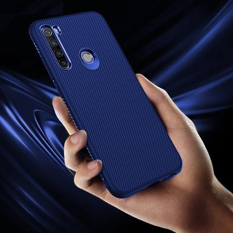 Winble Redmi Note 8 Back Cover Case Line Soft Armor (Blue)