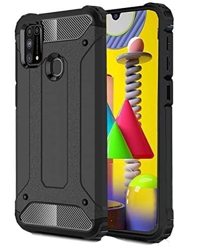 Winble Samsung Galaxy M31 / F41 / M31 Prime Back Cover Case Elegant Armor (Black)