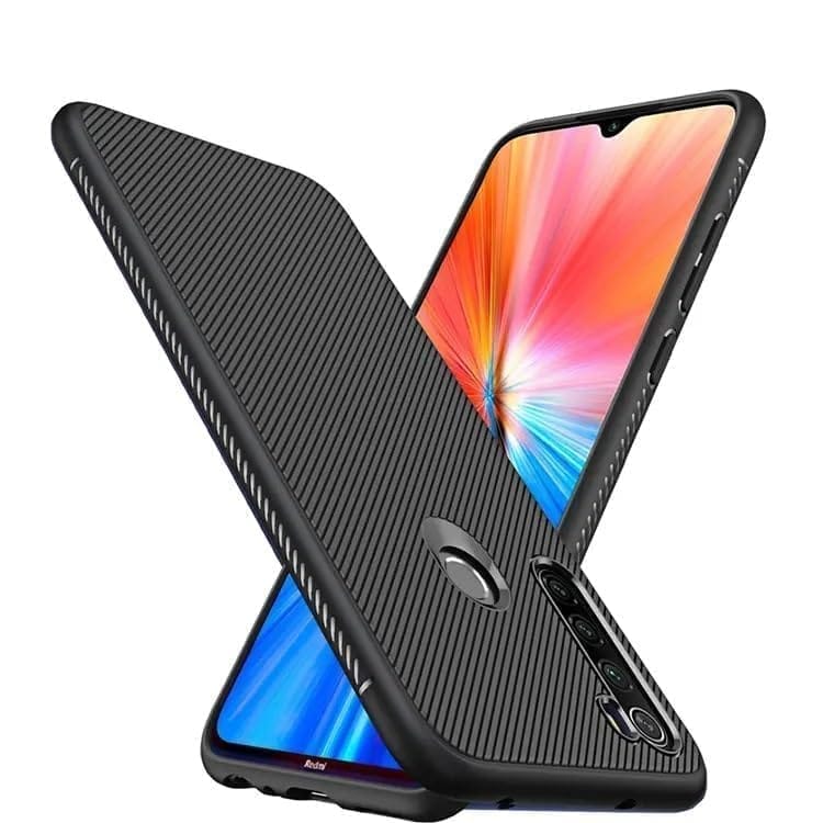 Winble Redmi Note 8 Back Cover Case Line Soft Armor (Black)