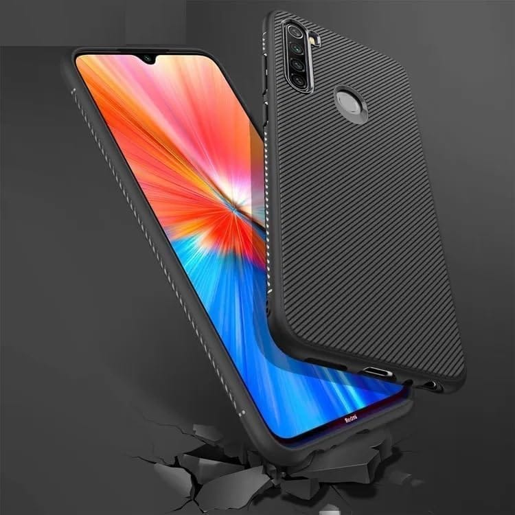 Winble Redmi Note 8 Back Cover Case Line Soft Armor (Black)