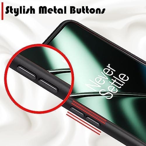 Winble OnePlus 11 5G Back Cover Case Metal Camera Guard Hard Acrylic Clear Back (Black)