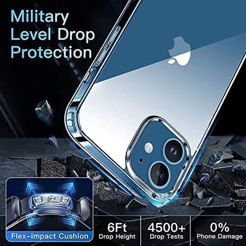 Winble iPhone 12 / iPhone 12 Pro Back Cover Case Crystal Clear Hard TPU