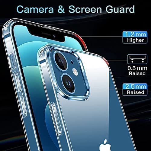 Winble iPhone 12 / iPhone 12 Pro Back Cover Case Crystal Clear Hard TPU