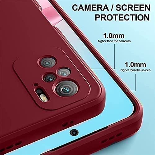 Winble Redmi Note 10/ Note 10s Back Cover Case Liquid Silicone (Red )