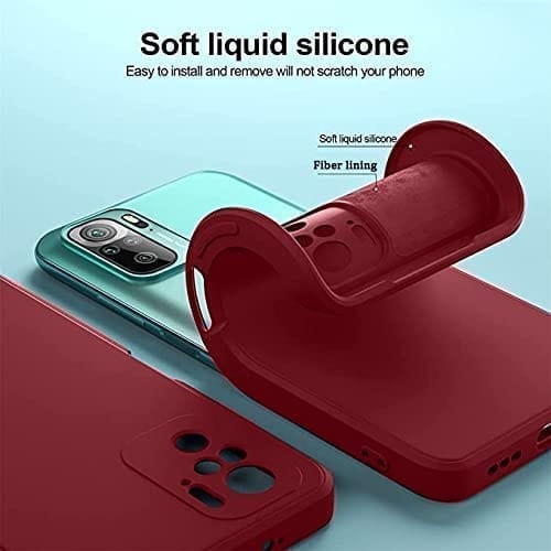 Winble Redmi Note 10/ Note 10s Back Cover Case Liquid Silicone (Red )