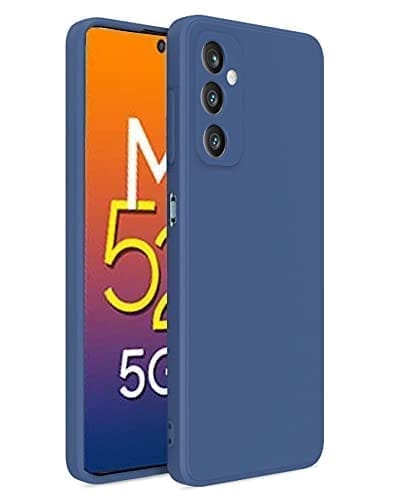 Winble Samsung Galaxy M52 5G Back Cover Case Liquid Silicone (Blue)