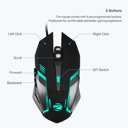 ZEBRONICS ZEB-TRANSFORMER-M2 Wired usb Optical Gaming Mouse
