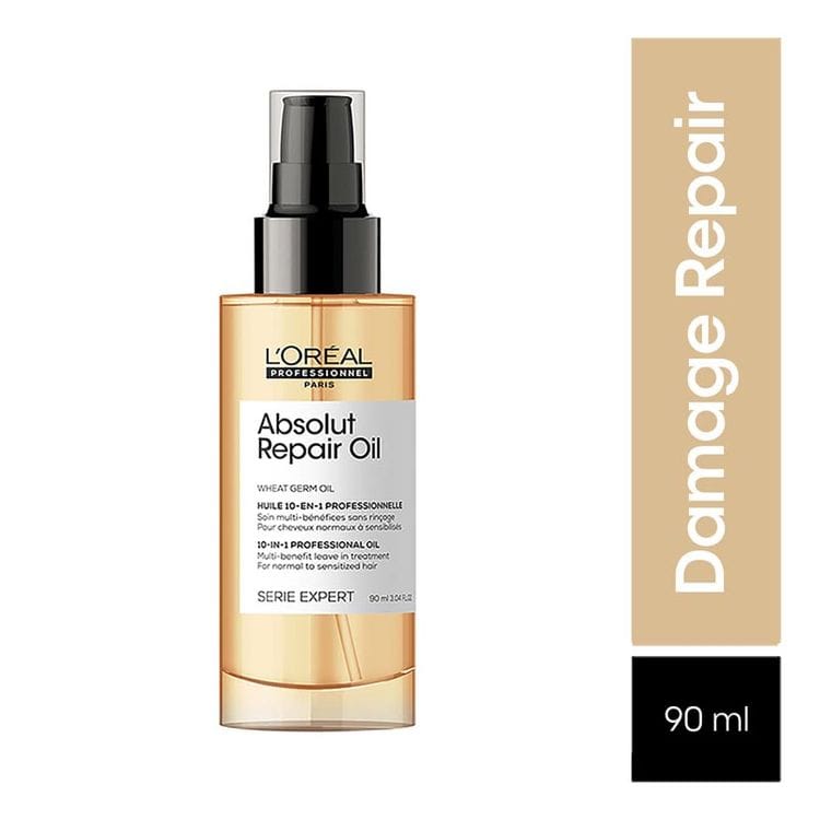 L'Oreal Professionnel Absolut Repair 10-In-1 Multi-Benefit Hair Serum Oil For Dry And Damaged Hair (90ml)