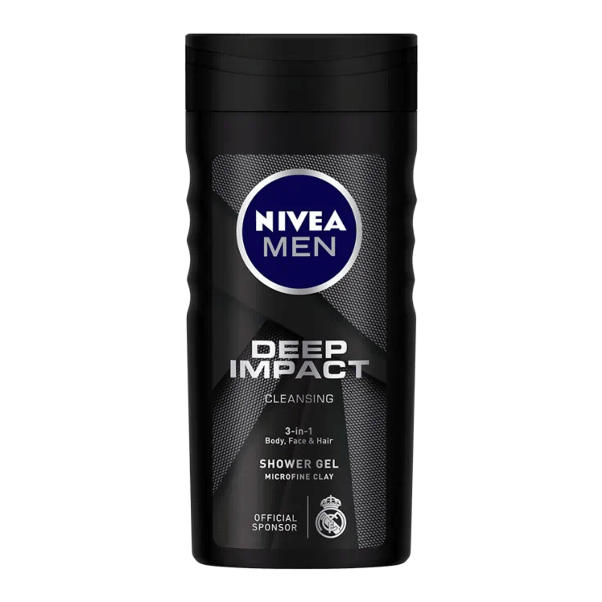 Nivea Deep Impact Cleansing Shower Gel, 3 in 1, Body, Face  & Hair, Microfine Clay, 250 ml