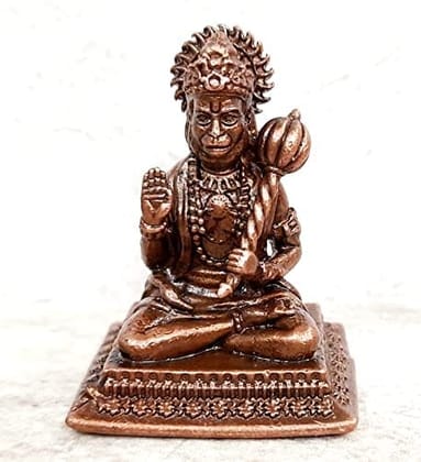 Searchers Paradise - Copper Idols Hanuman,1.6 inches, Copper Handmade  56 Grams, Patina Antique Finish, Pack of 1 Piece