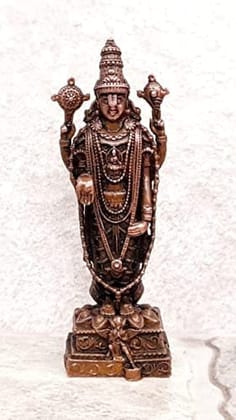 Searchers Paradise - Copper Idols  Tirupati Balaji,2.8 inches, Copper Handmade 150  Grams, Patina Antique Finish, Pack of 1 Piece