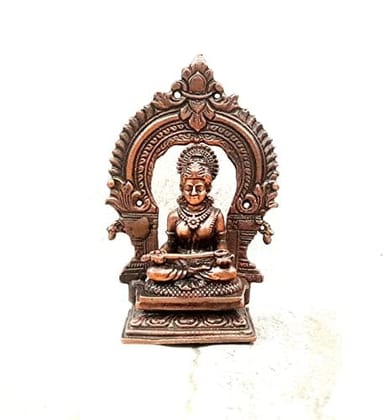 Searchers Paradise - Copper Idols Annapoorani Idol with Prabhavalli , 3 inches, Copper Handmade 120 Grams, Patina Antique Finish, Pack of 1 Piece