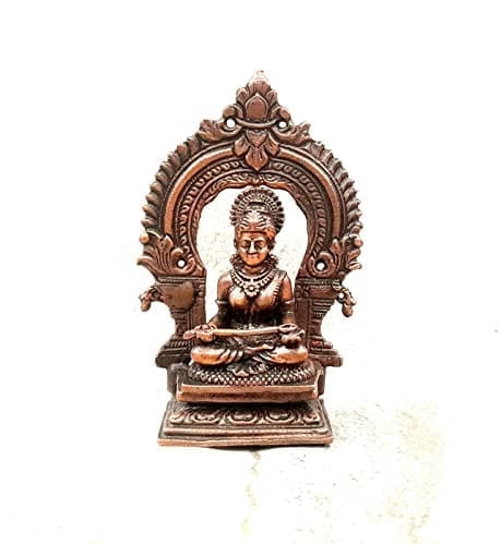 Searchers Paradise - Copper Idols Annapoorani Idol with Prabhavalli , 3 inches, Copper Handmade 120 Grams, Patina Antique Finish, Pack of 1 Piece