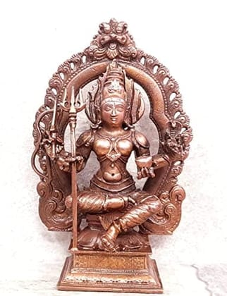Searchers Paradise - Copper Idols Mariamman,5.3  inches, Copper Handmade 665  Grams, Patina Antique Finish, Pack of 1 Piece
