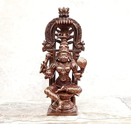 Searchers Paradise - Copper Idols Kohalpur Lakshmi,5.5 inches, Copper Handmade 482 Grams, Patina Antique Finish, Pack of 1 Piece