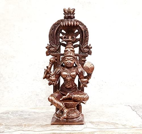 Searchers Paradise - Copper Idols Kohalpur Lakshmi,5.5 inches, Copper Handmade 482 Grams, Patina Antique Finish, Pack of 1 Piece