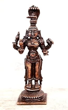 Searchers Paradise - Copper Idols Rarest Kohalpur Mahalakshmi,3.3 inches, Copper Handmade 80 Grams, Patina Antique Finish, Pack of 1 Piece