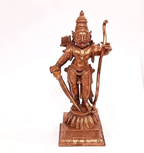 Searchers Paradise - Copper Idols Sastha,5.1 inches, Copper Handmade 470 Grams, Patina Antique Finish, Pack of 1 Piece