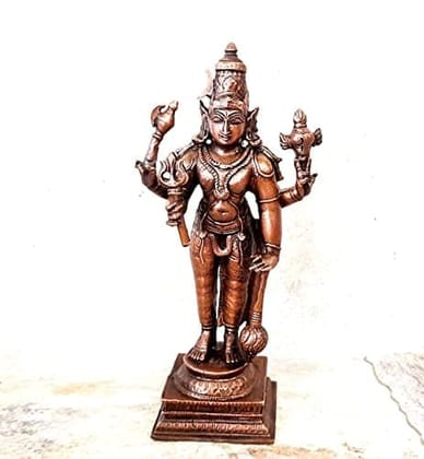 Searchers Paradise - Copper Idols  Sankaranarayanar,6 inches, Copper Handmade 800 Grams, Patina Antique Finish, Pack of 1 Piece