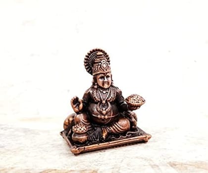 Searchers Paradise - Copper Idols Kuberar ,1.8  inches, Copper Handmade 90 Grams, Patina Antique Finish, Pack of 1 Piece
