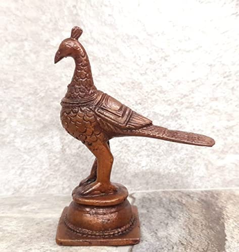 Searchers Paradise - Copper Idols Peacock ,3.2 inches, Copper Handmade 140 Grams, Patina Antique Finish, Pack of 1 Piece