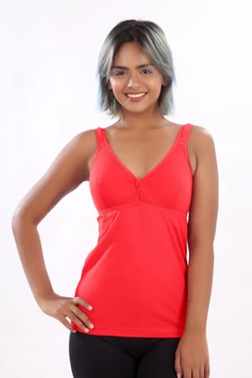 Women Hug in Touch Slip Camisole Tomato Red
