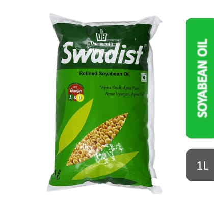 Swadist Swadeshi Refined Soyabean Oil - 1 Litre | Dammani Swadist Refined Premium Soyabean Oil