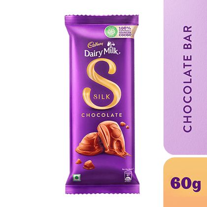 Cadbury Dairy Milk Silk Dairy Milk Silk Chocolate Bar, 60 G(Savers Retail)
