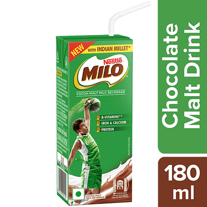 Nestle Milo Cocoa-Malt Milk Beverage With Indian Millet Bajra - Goodness Of Milk, 180 Ml(Savers Retail)