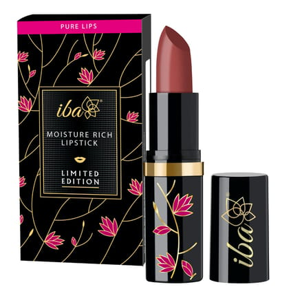 Iba Moisture Rich Lipstick Limited Edition E01 Perfect Nude, 4 g | Highly Pigmented and Long Lasting | Enriched with Vitamin E