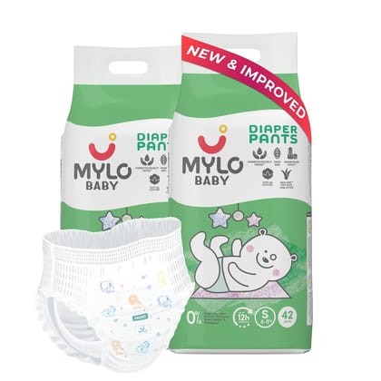 Mylo Care Baby Diaper Pants Small (S) Size, 4-8 kgs with ADL Technology - 84 Count - 12 Hours Protection