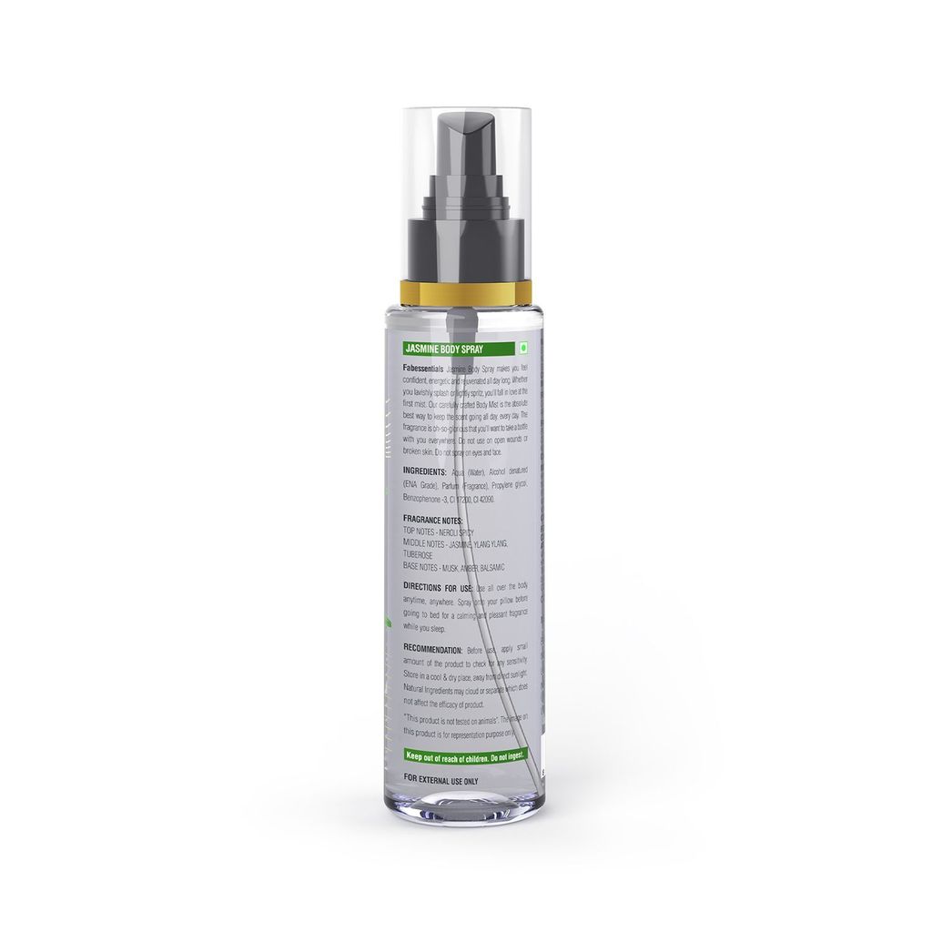 Fabessentials Jasmine Body Spray | Fine Fragrance for Refreshing, Energising & Rejuvenating Skin All-Day Long - 110 ml