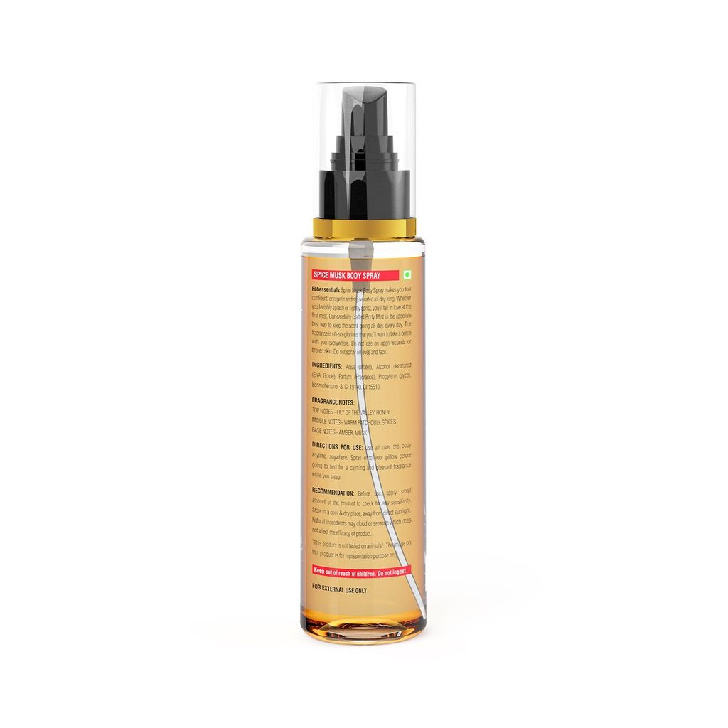 Fabessentials Spice Musk Body Spray | Fine Fragrance for Refreshing, Energising & Rejuvenating Skin All-Day Long - 110 ml