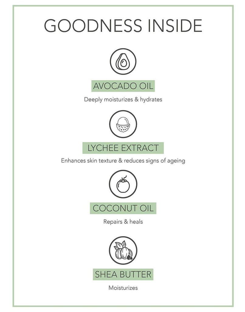 Fabessentials Avocado Lychee Body Butter | infused with Shea Butter | for Intensive Skin Nourishment | Ultra-rich Moisturiser for Soothing Dry Skin Patches | Smoothens, Softens & gives Skin a Satin Glow - 200 ml