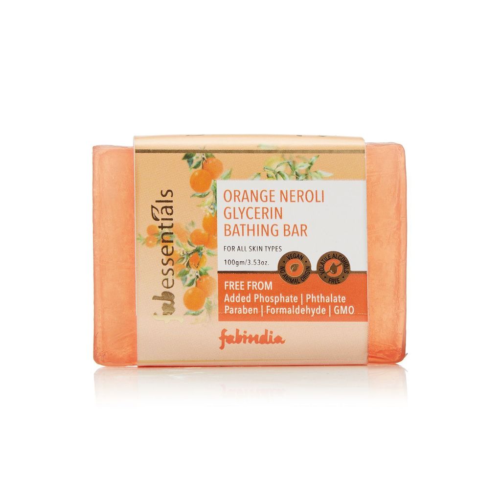 Fabessentials Assorted Glycerin Bathing Bars Pack of 3 - Orange Neroli, Neem Aloe Vera - 100 gm X 3