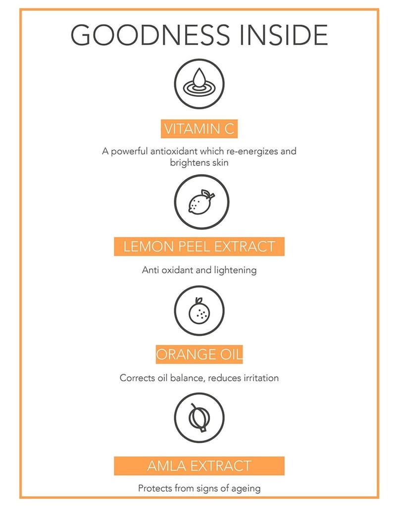 Fabessentials Vitamin C Citrus Fruits Face Toner | with Lactic Acid & Glycolic Acid | for Toning & Brightening | Locks Open Pores to Prime & Prep Skin to Receive & Retain Moisture - 110 ml