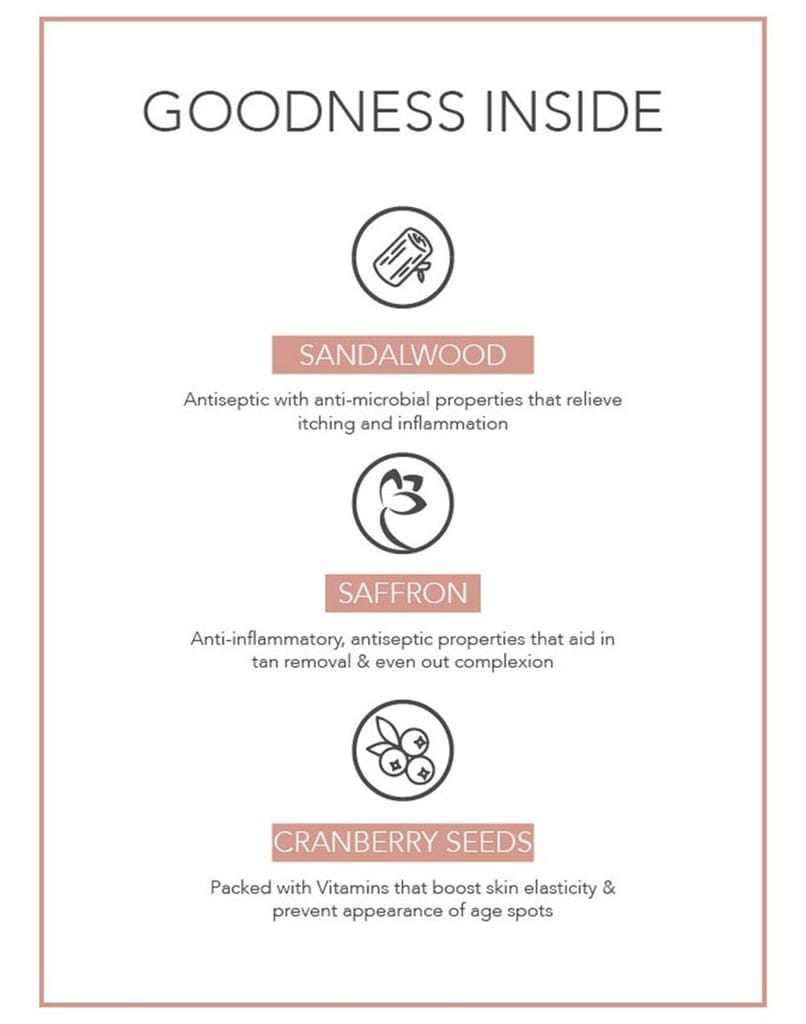 Fabessentials Saffron Sandalwood Cranberry Face Scrub | with Cranberry Seeds for Antixoidant Protection, packed with skin improving Vitamins A, C, E, K that helps boost skin elasticity | for Tan Removal, Brightening and Glow Boosting - 100 gm