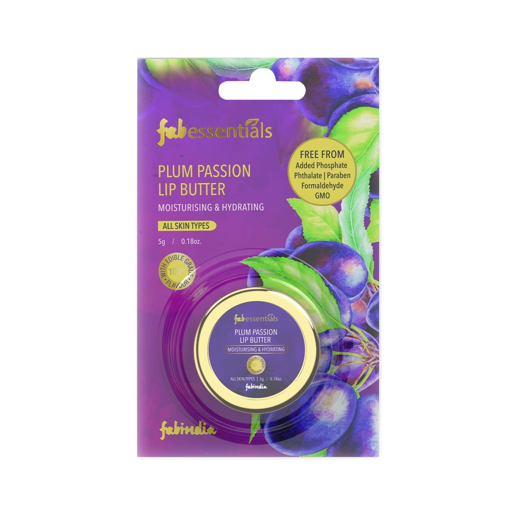 Fabessentials Plum Passion Lip Butter | infused with Shea Butter & Bees Wax | with 100% Edible Grade Flavour & No Artificial Fragrance | for Instant Light Weight Lip Moisturisation - 5 gm