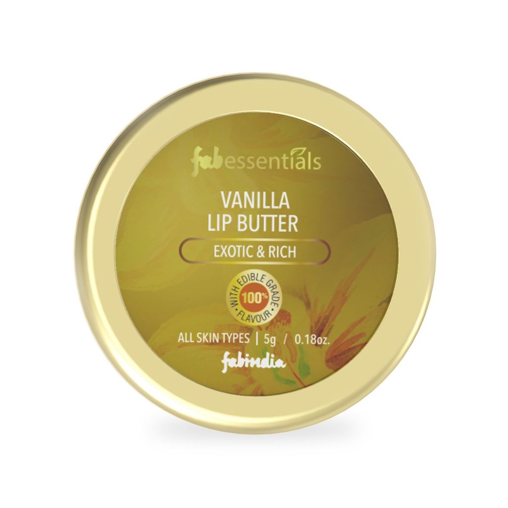 Fabessentials Vanilla Lip Butter | infused with Coconut Oil & Shea Butter | with 100% Edible Grade Flavour & No Artificial Fragrance | for Instant Light Weight Lip Moisturisation - 5 gm