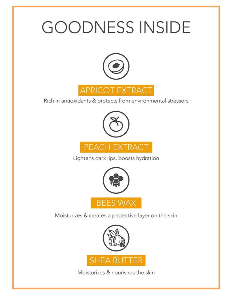 Fabessentials Apricot Peach Lip Butter | infused with Shea Butter | with 100% Edible Grade Flavour & No Artificial Fragrance | for Instant Light Weight Lip Moisturisation - 5 gm