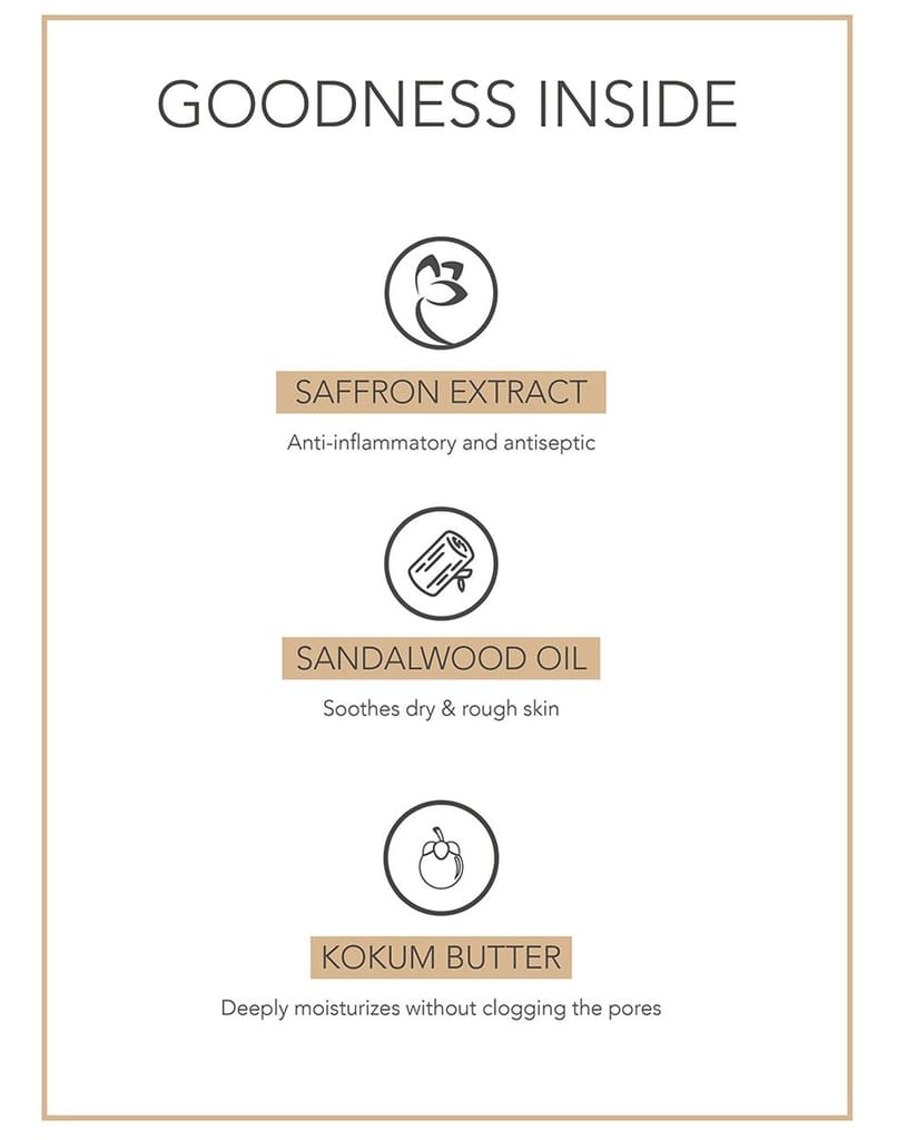 Fabessentials Saffron Sandalwood Face Cream | with Allantoin, Kokum Butter, Murumuru Seed Butter & Gold Radiance | for Bright, Radiant & Glowing Skin | 3-in-1 Day Cream to Moisturise, Glow & Prime with One Cream - 50gm