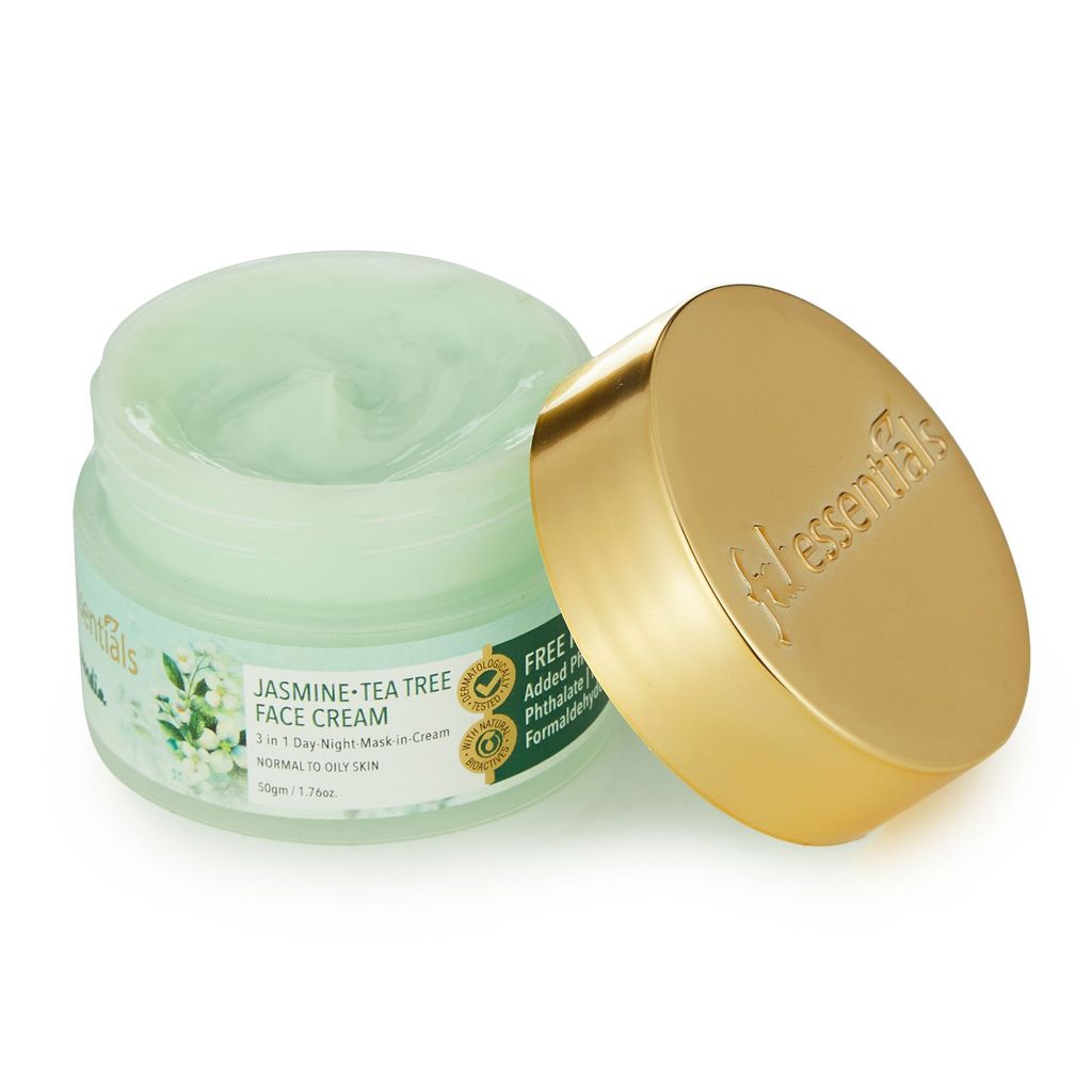Fabessentials Jasmine Tea Tree Face Cream | with the Goodness of Niacinamide & Citronellol | 3-in-1 Day-Night-Mask-in-Cream | Combat the Appearance of Blemishes, Acne and Breakouts - 50 gm