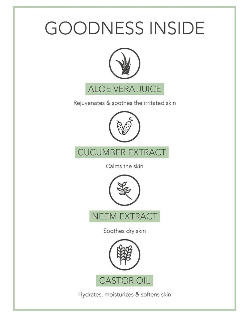 Fabessentials Aloe Vera Face & Body Gel | enriched with Neem & Castor Oil | Multi-purpose Gel for Face & Body | Hydrates, Refreshes & Minimises Dryness | Calms & Soothes Sun-burnt Skin and rashes | 99% Pure Aloe Vera- 100 gm