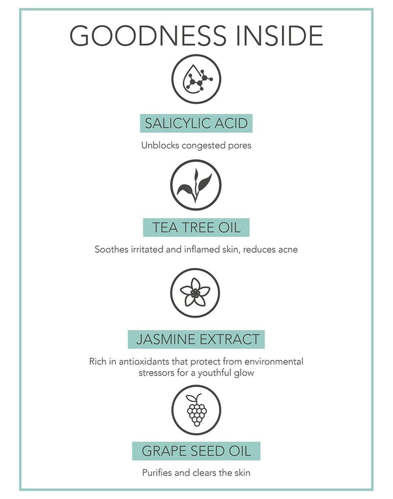 Fabessentials Jasmine Tea Tree Cleansing Milk | Gentle Cleansing & Calming Make-up Remover that Deeply Cleanses & Soothes Irritated Skin | with the Goodness of Salicylic Acid & Grape Seed Oil - 110 ml