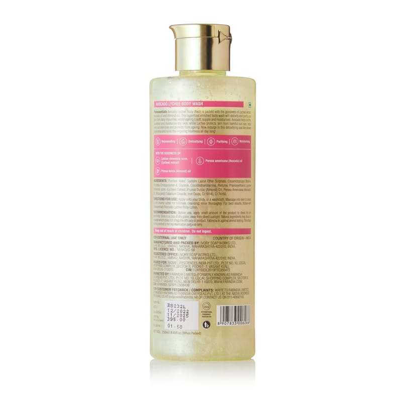Fabessentials Avacado Lychee Body Wash | infused with Almond Oil ...